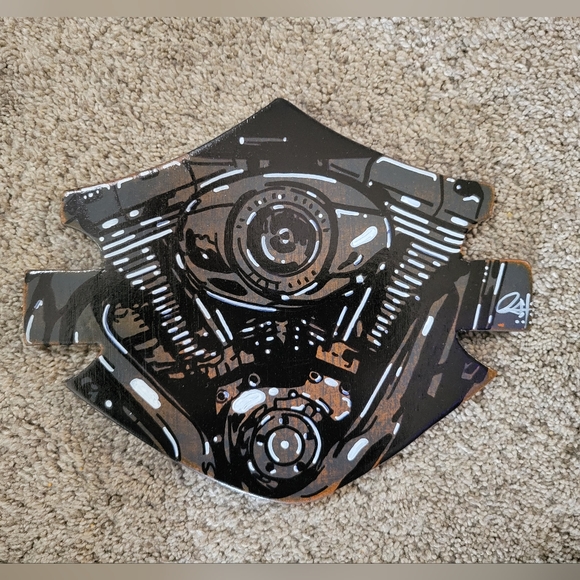 Harley-Davidson bar and shield engine painting - Picture 1 of 1